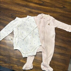 GAP Pink and White Baby Onesies